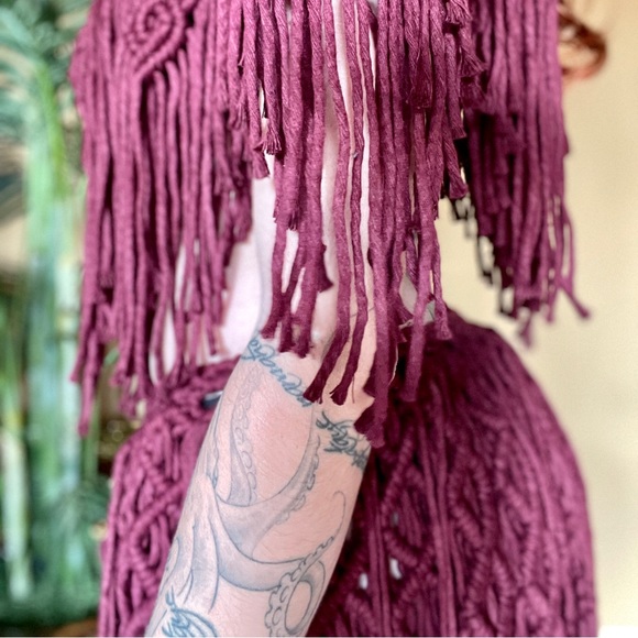 Handmade Macramé High Low Skirt - Picture 6 of 9